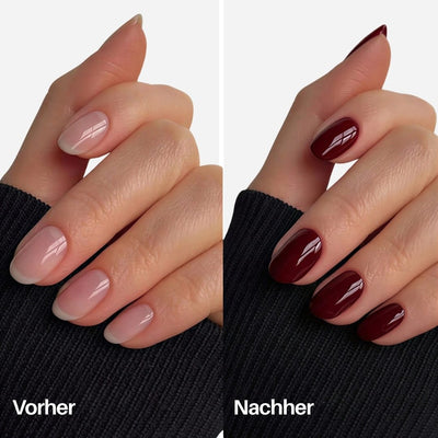 Bordeaux Nail Pen : Vorher / Nachher auf den Nägeln