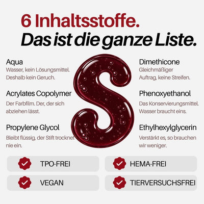 Bordeaux Nail Pen : 6 Inhaltsstoffe, das ist die ganze Liste