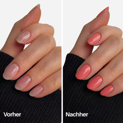 Coral Nail Pen : Vorher / Nachher auf den Nägeln