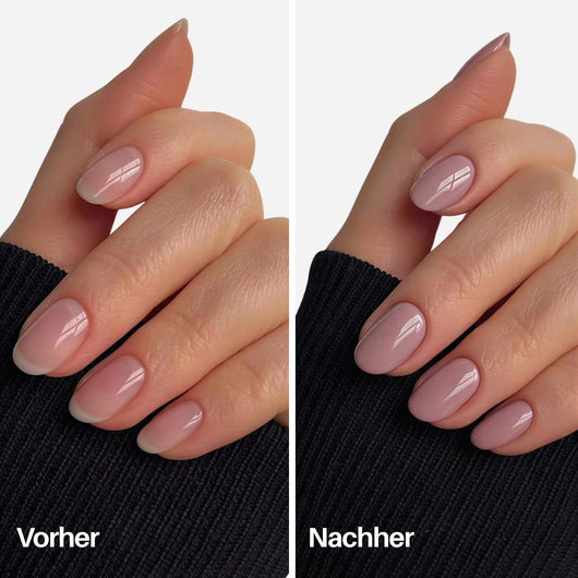 Rosaline Nail Pen : Vorher / Nachher auf den Nägeln
