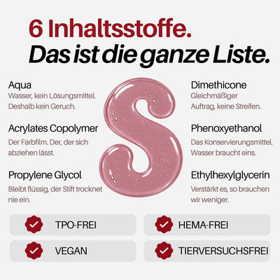 Rosaline Nail Pen : 6 Inhaltsstoffe, das ist die ganze Liste