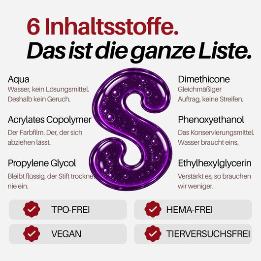 Violet Nail Pen : 6 Inhaltsstoffe, das ist die ganze Liste